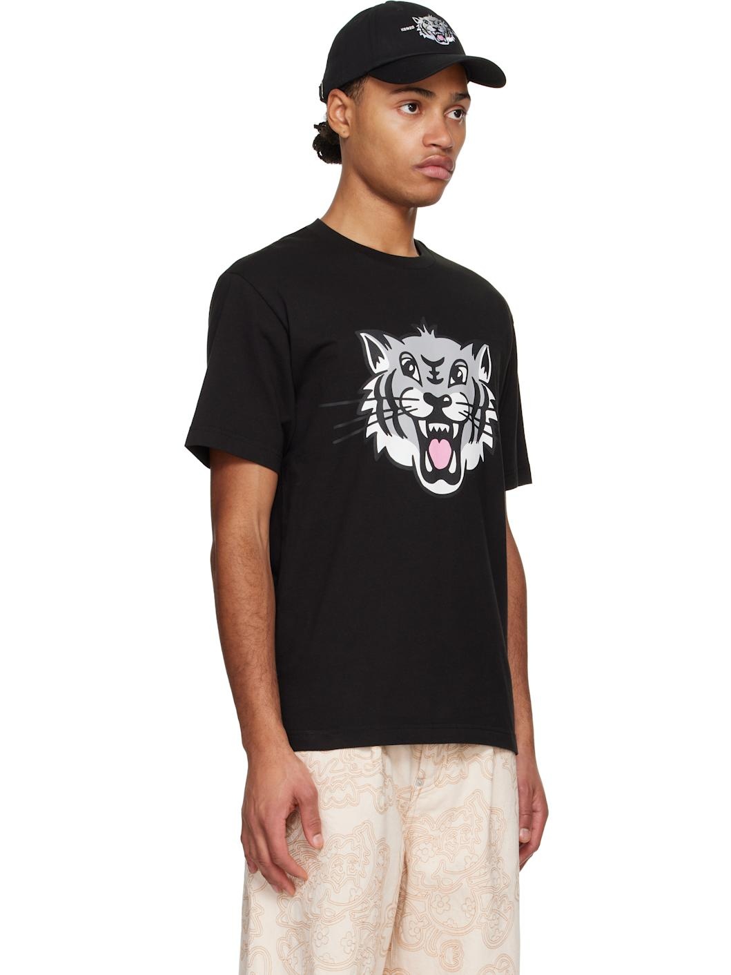 Black Kenzo Paris Happy Tiger Classic T-shirt - 2