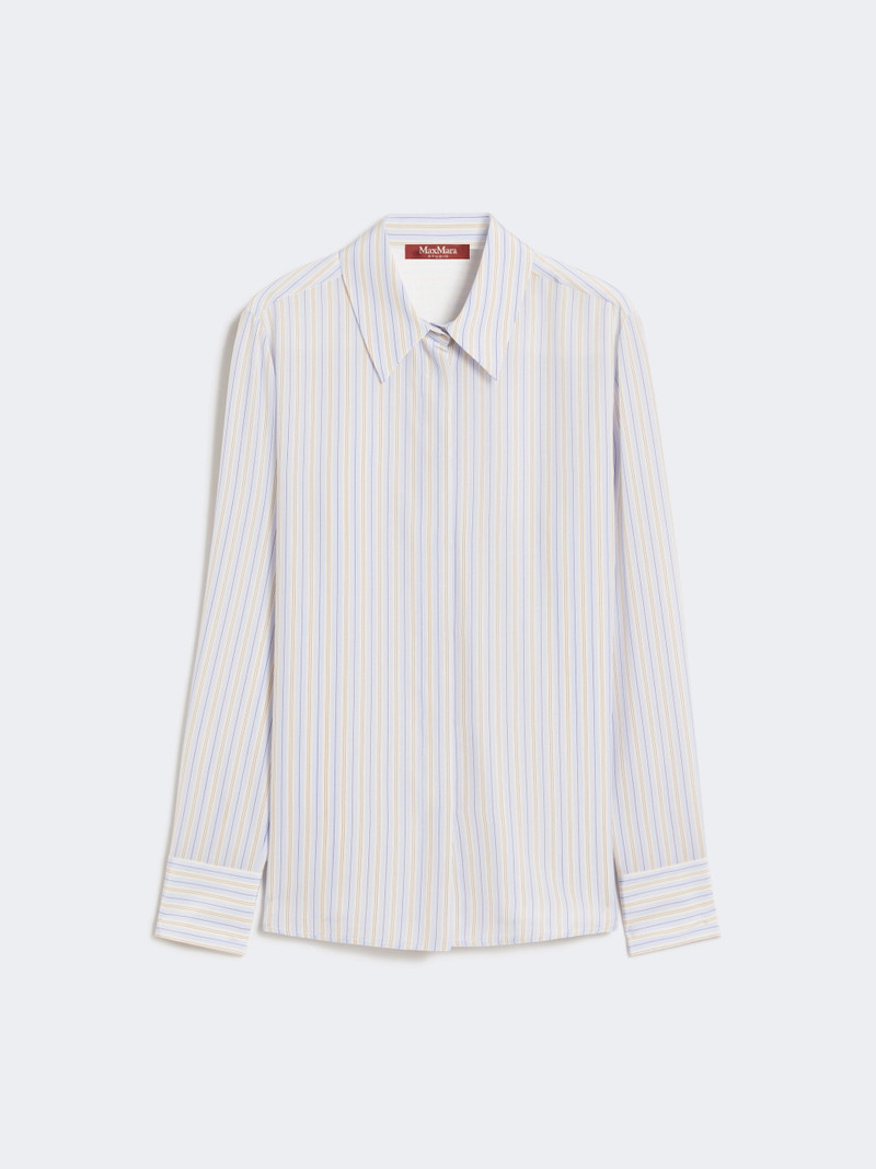 FLIRT Printed crepe de chine shirt - LIGHT BLUE 1