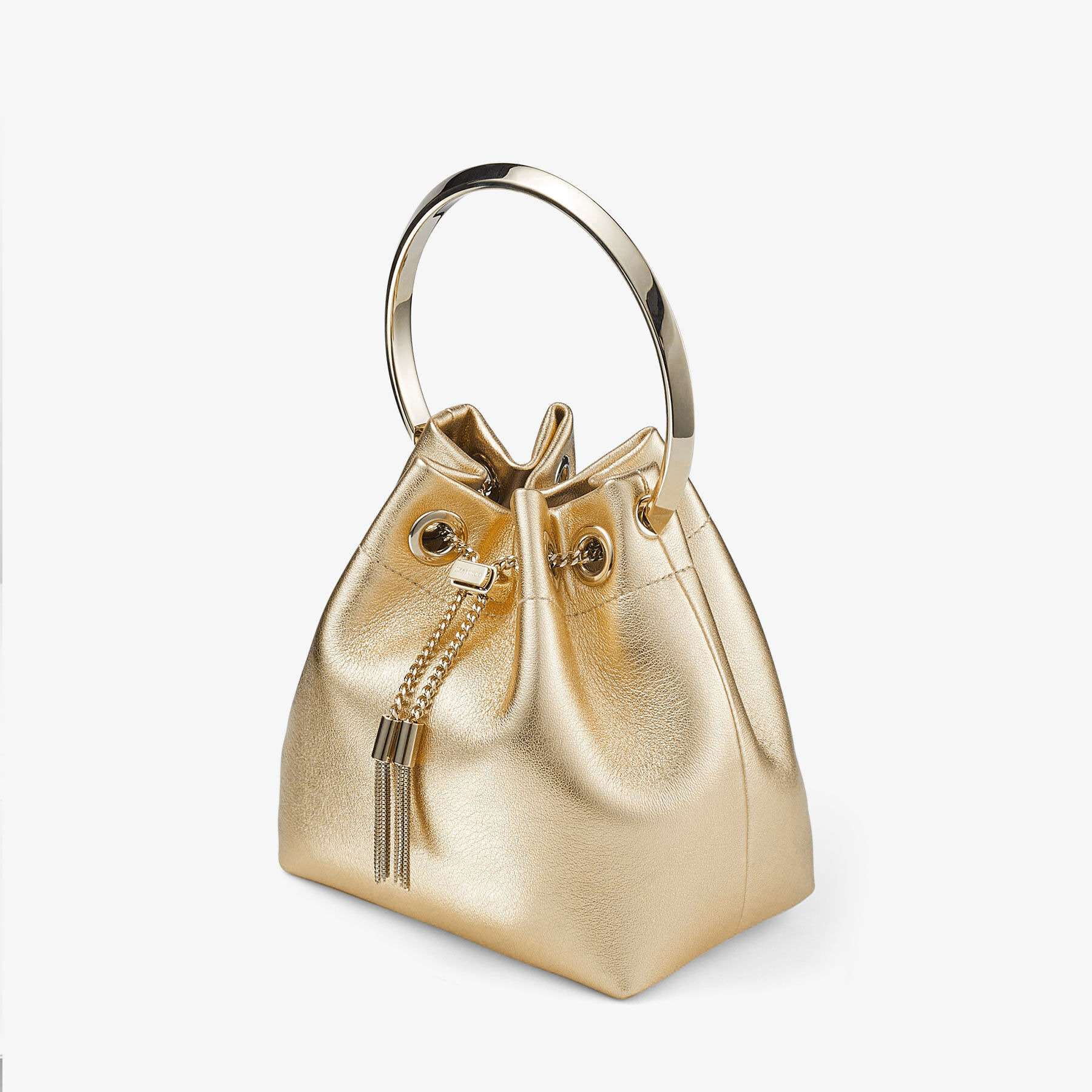 Bon Bon
Gold Metallic Nappa Bag with Metal Handle - 2