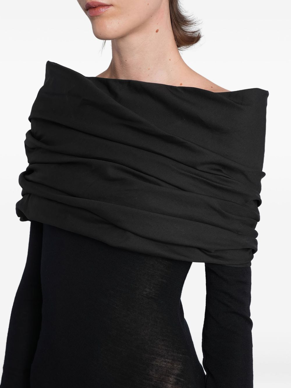 draped-shoulder maxi dress - 5