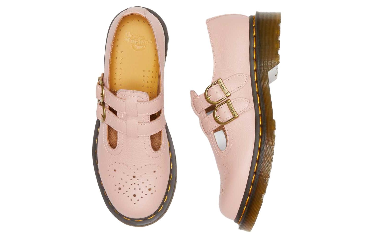 (WMNS) Dr. Martens 8065 Virginia Leather Mary Jane 'Peach Beige' 30692329 - 5