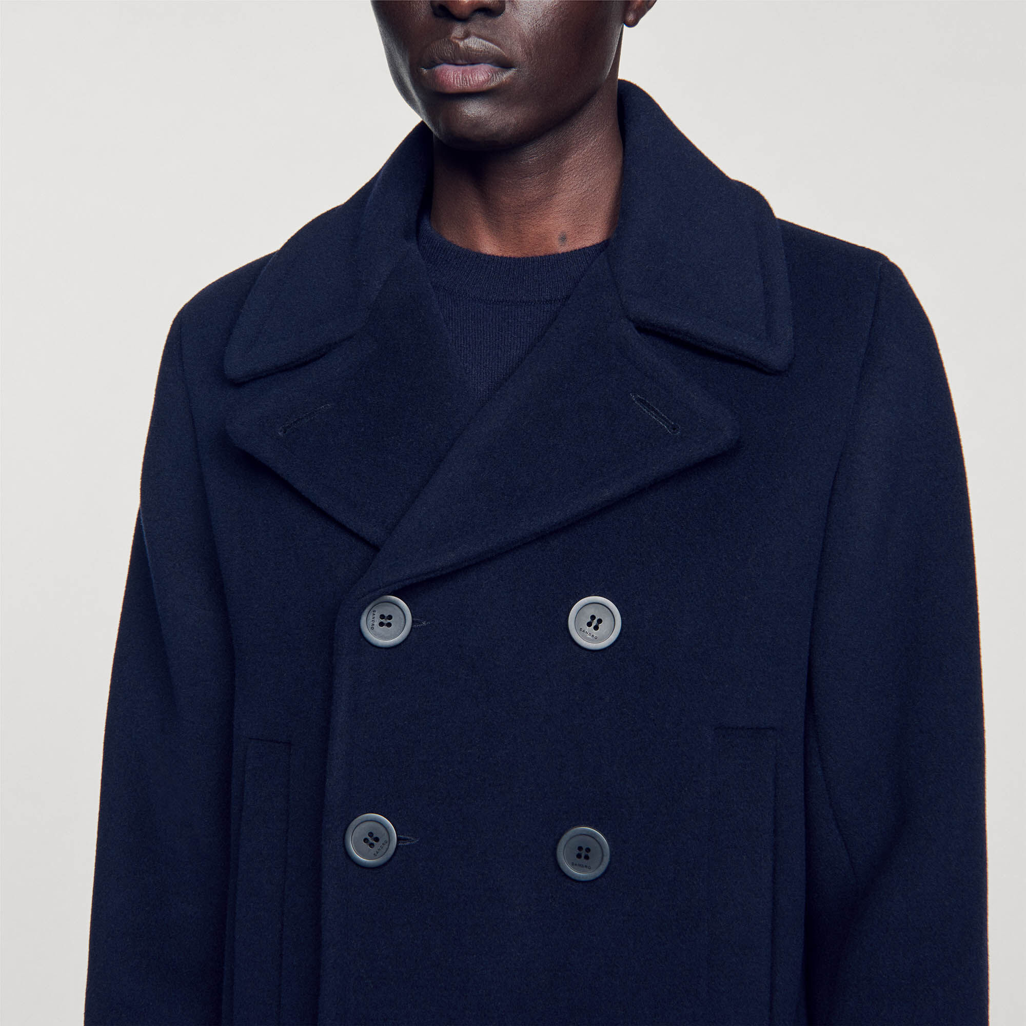 WOOL PEA COAT - 4