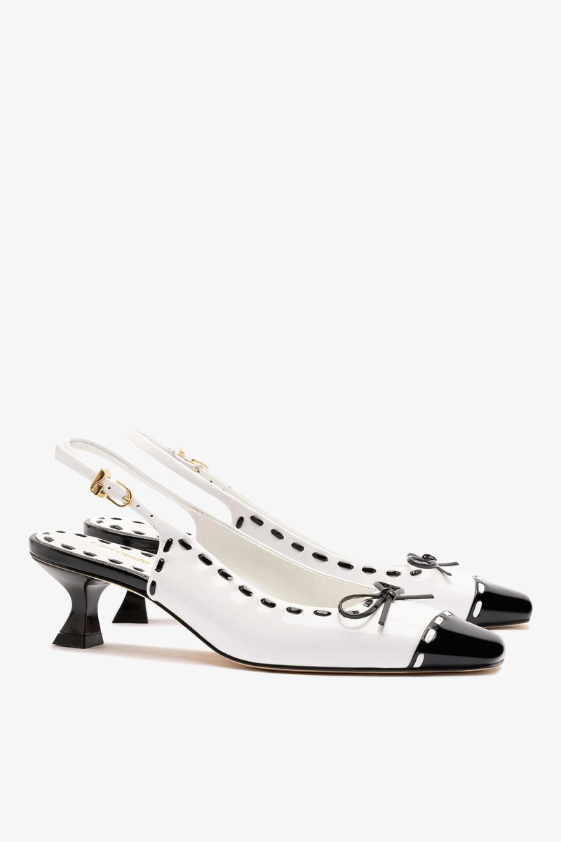 Jenny Pump In Black and White Patent Leather 3