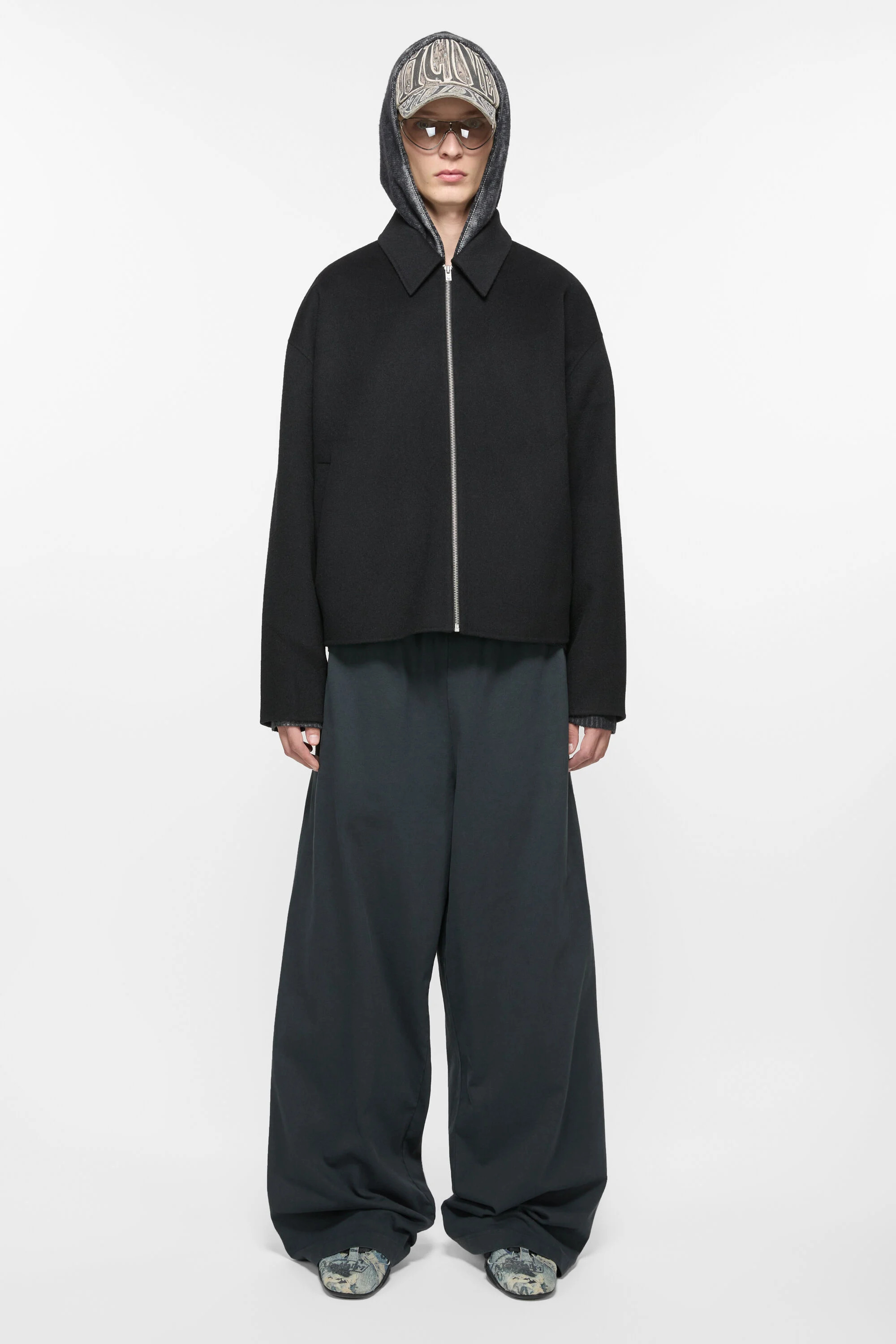 Wool zipper jacket - Black - 2