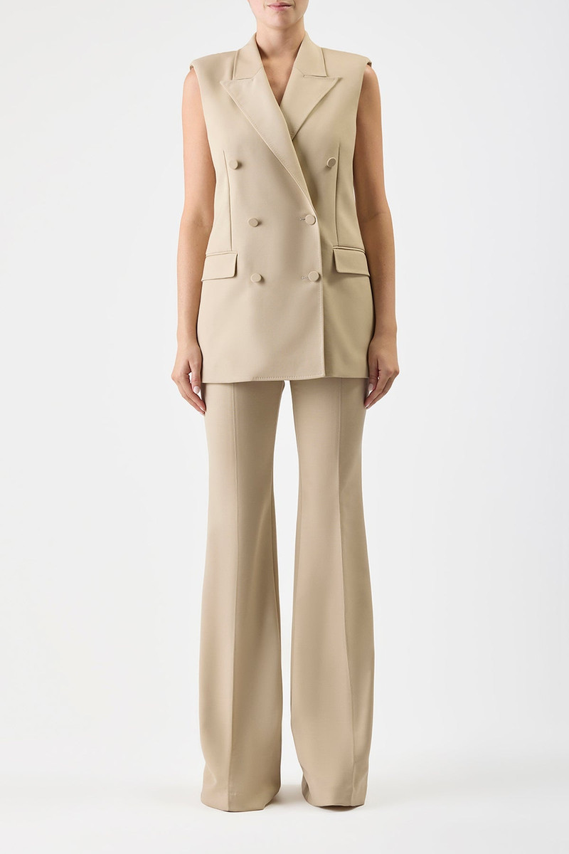 GABRIELA HEARST Mayte Vest in Khaki Wool outlook