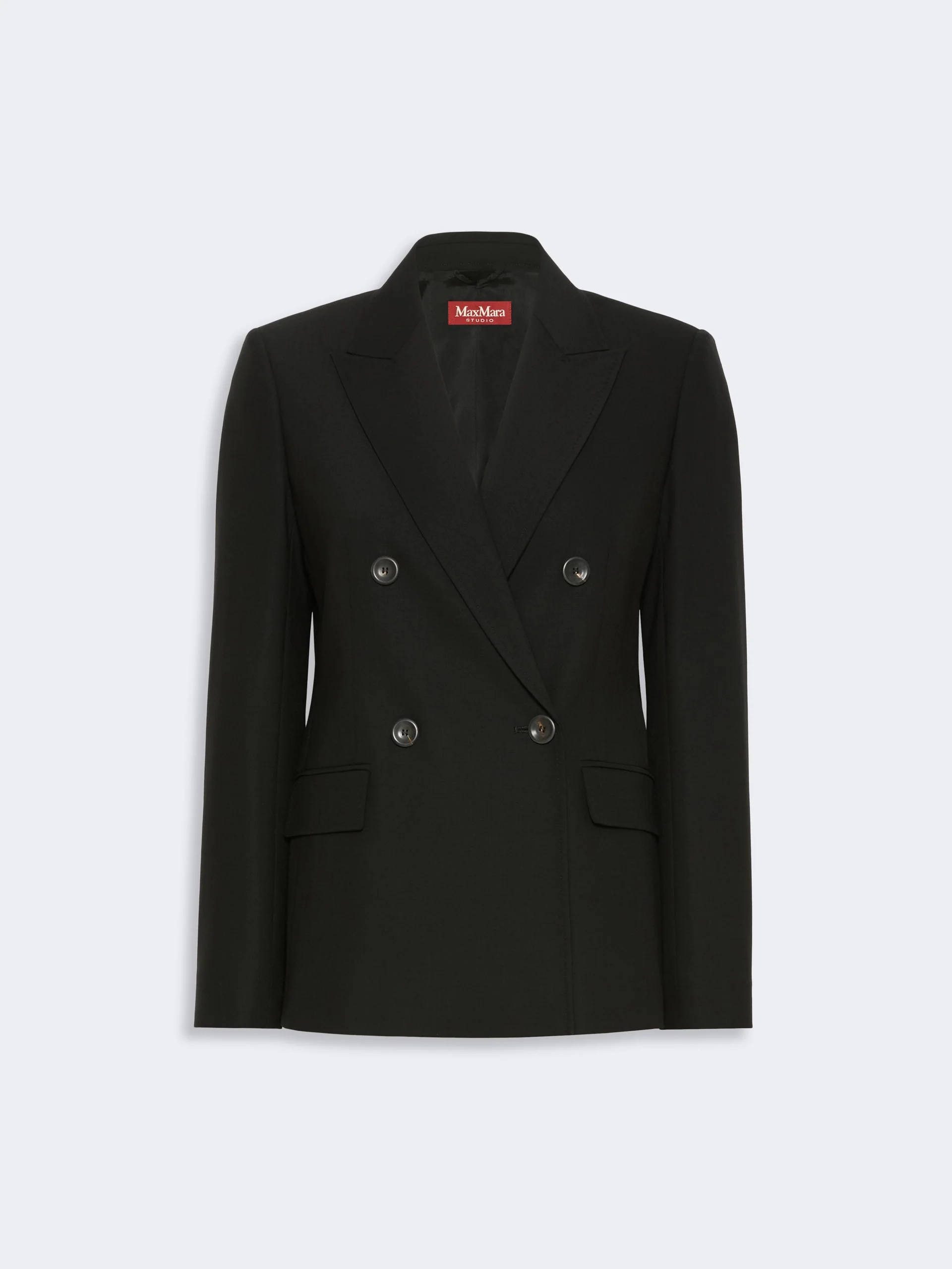 GIOIOSA Double-breasted wool twill blazer - BLACK - 1