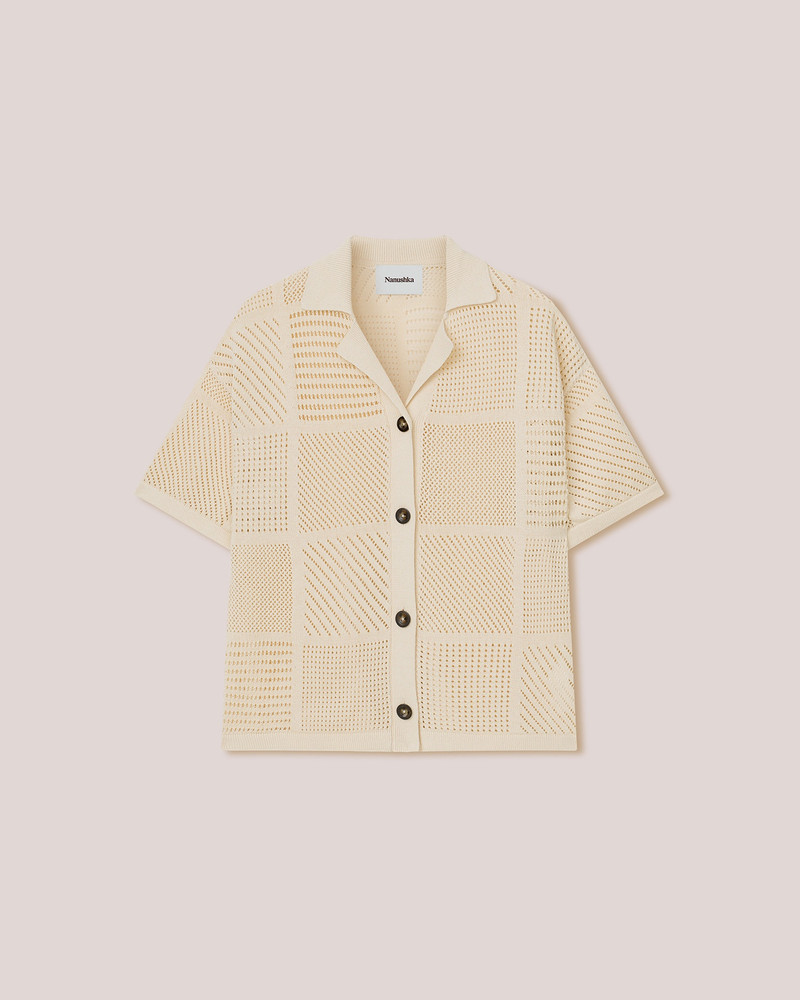 AYAAN - Paper crochet beach shirt - Creme 1