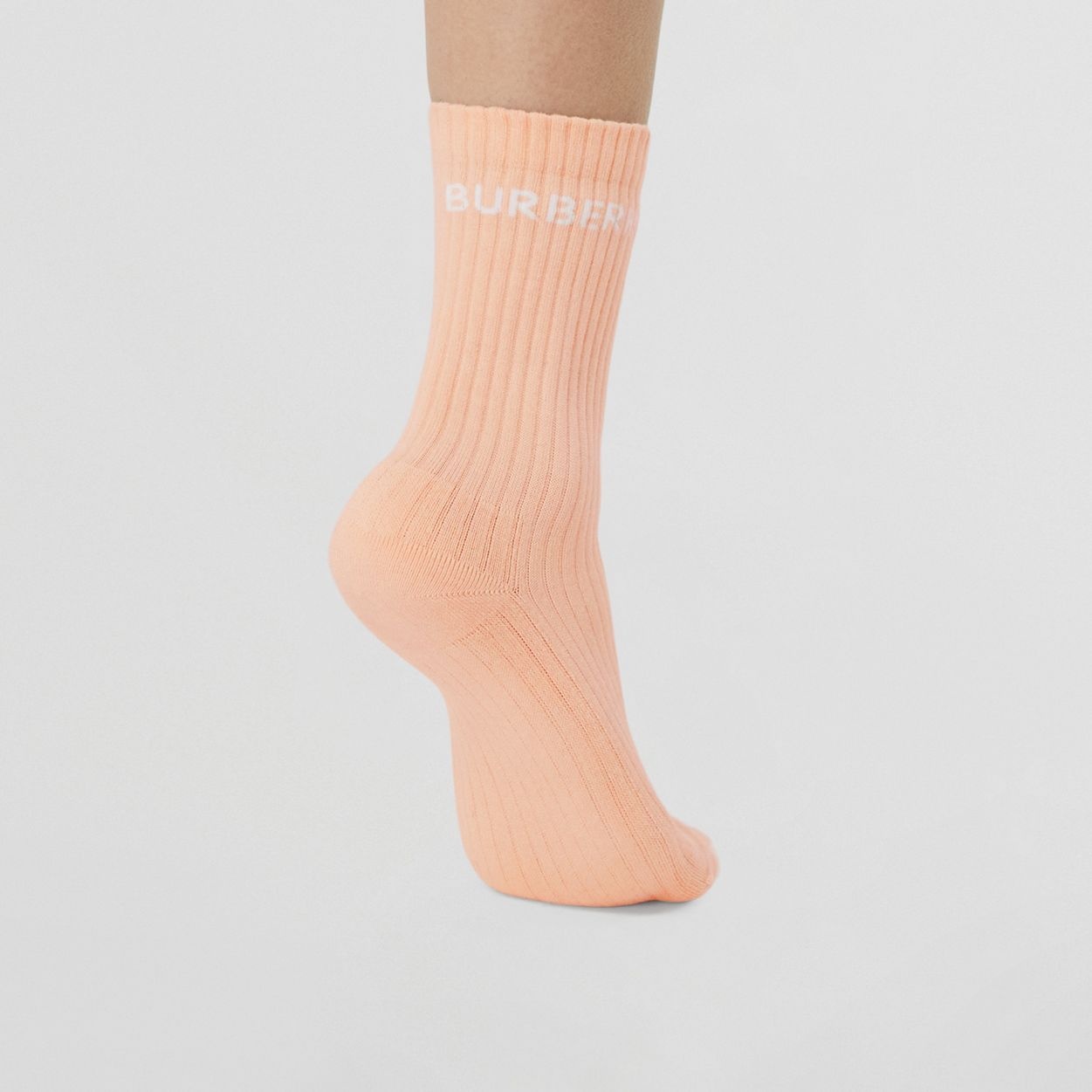 Logo Intarsia Technical Stretch Cotton Socks - 3