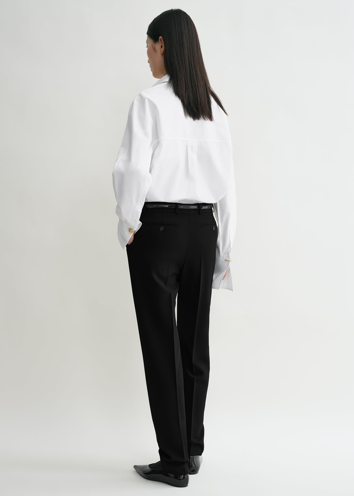 Low-waist tailored trousers black - 4