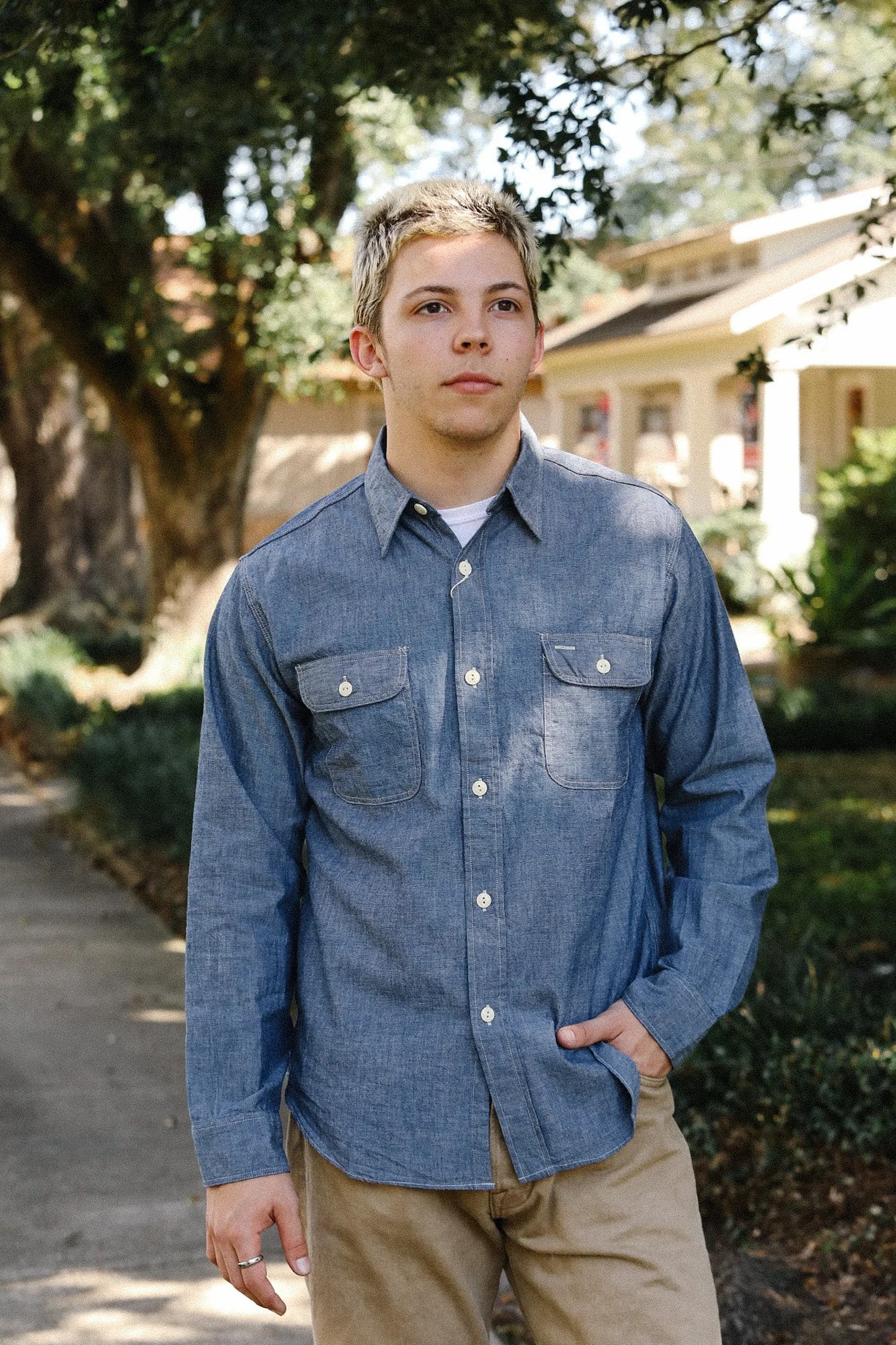 SC27850 SUGAR CANE LONG SLEEVE WORK SHIRT- CHAMBRAY - 1