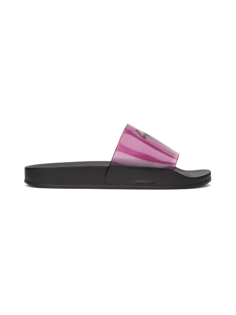 Purple & Black Laburlin Transparent Pool Slides - 1