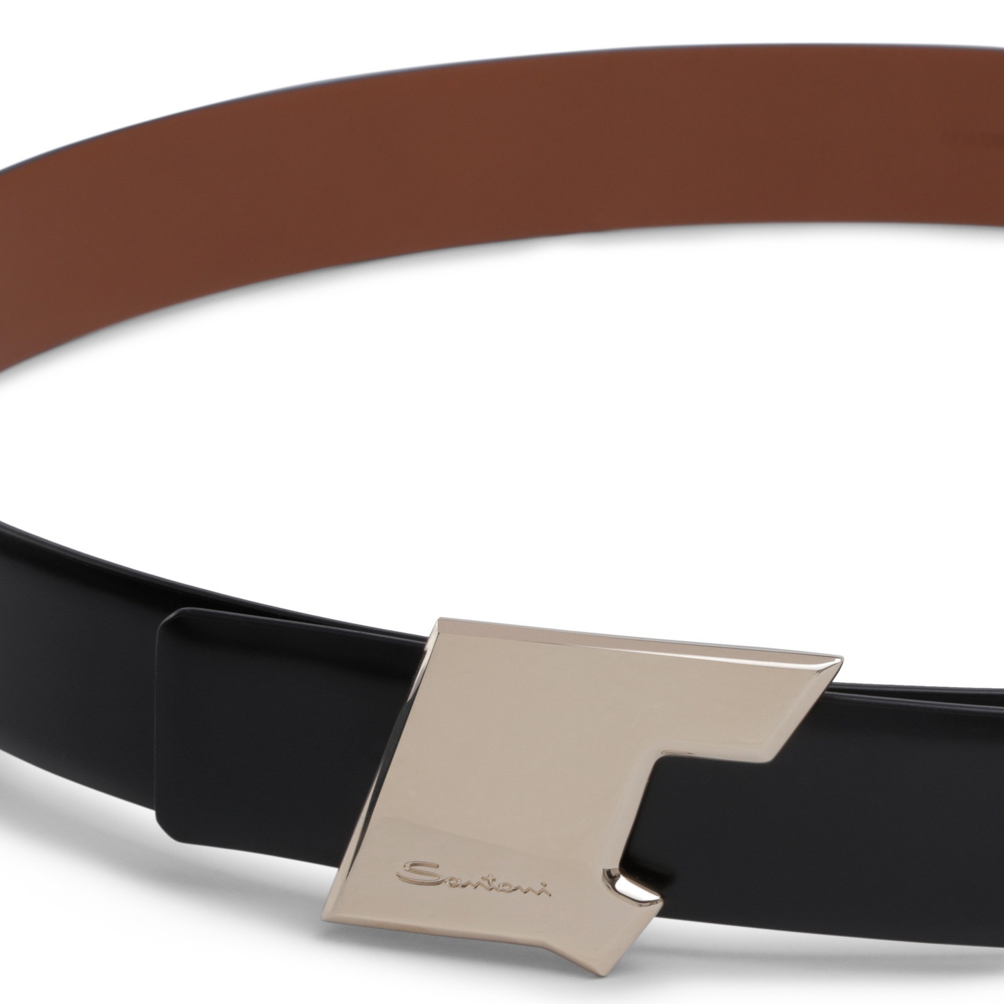 Gold metal 'double buckle' belt buckle - 3