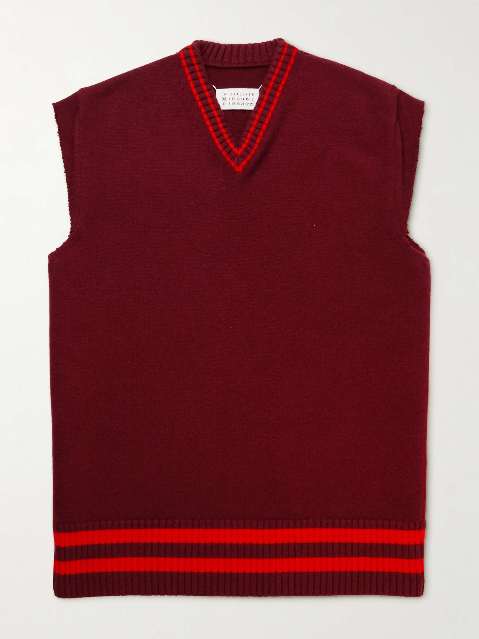 Striped Wool Sweater Vest - 1