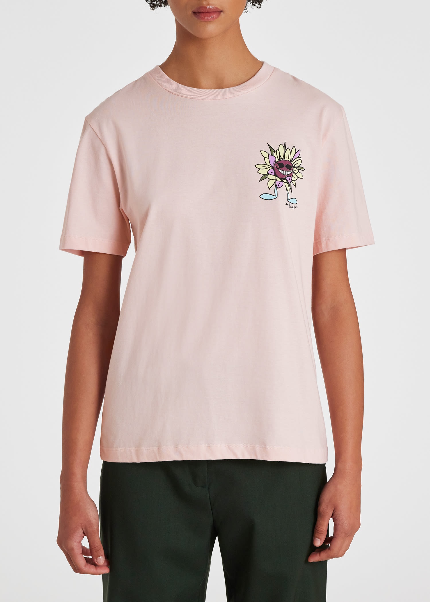 Pale Pink Organic Cotton 'Sunflower Guy' T-Shirt - 3