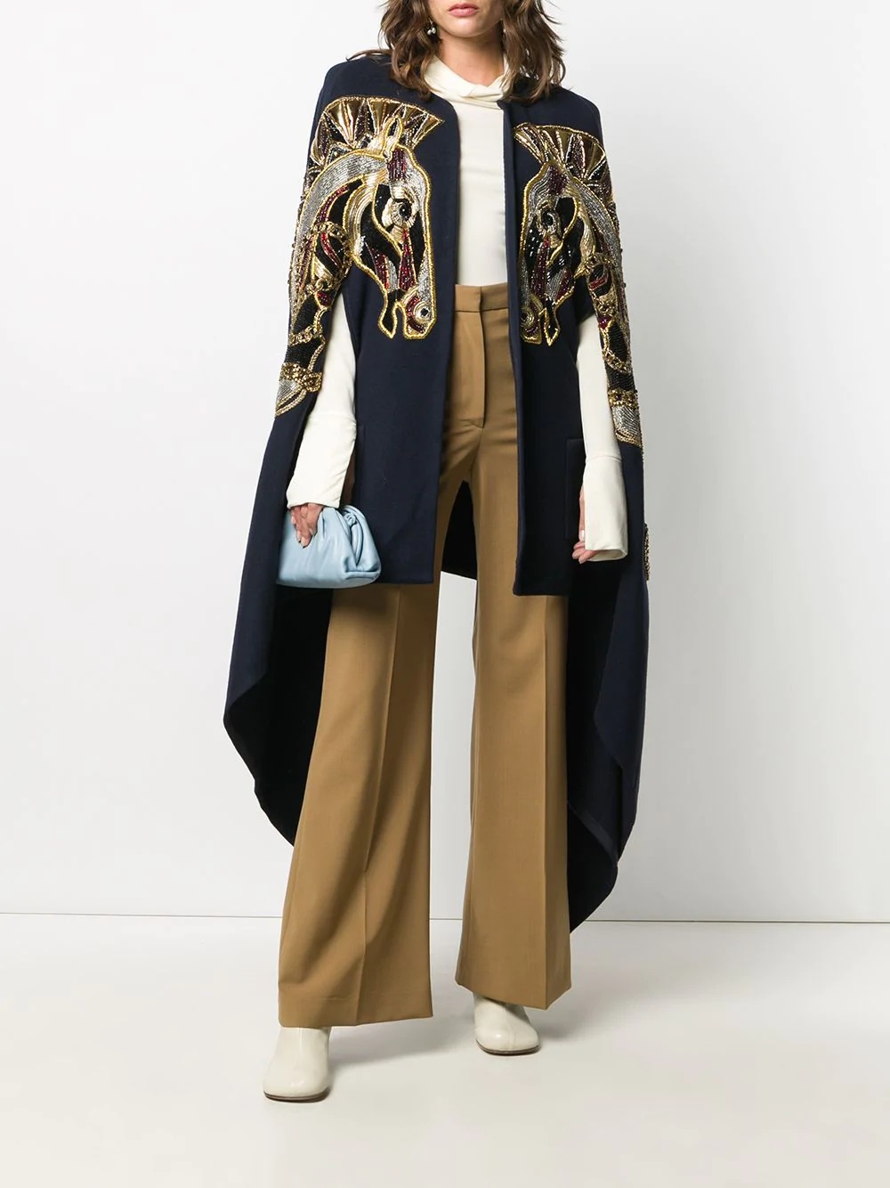 embroidered wool cape - 2