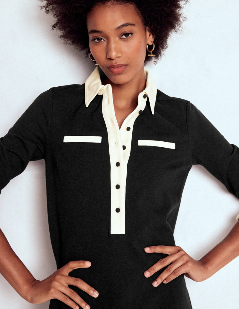 Georgina Ponte Dress-Black & White 3