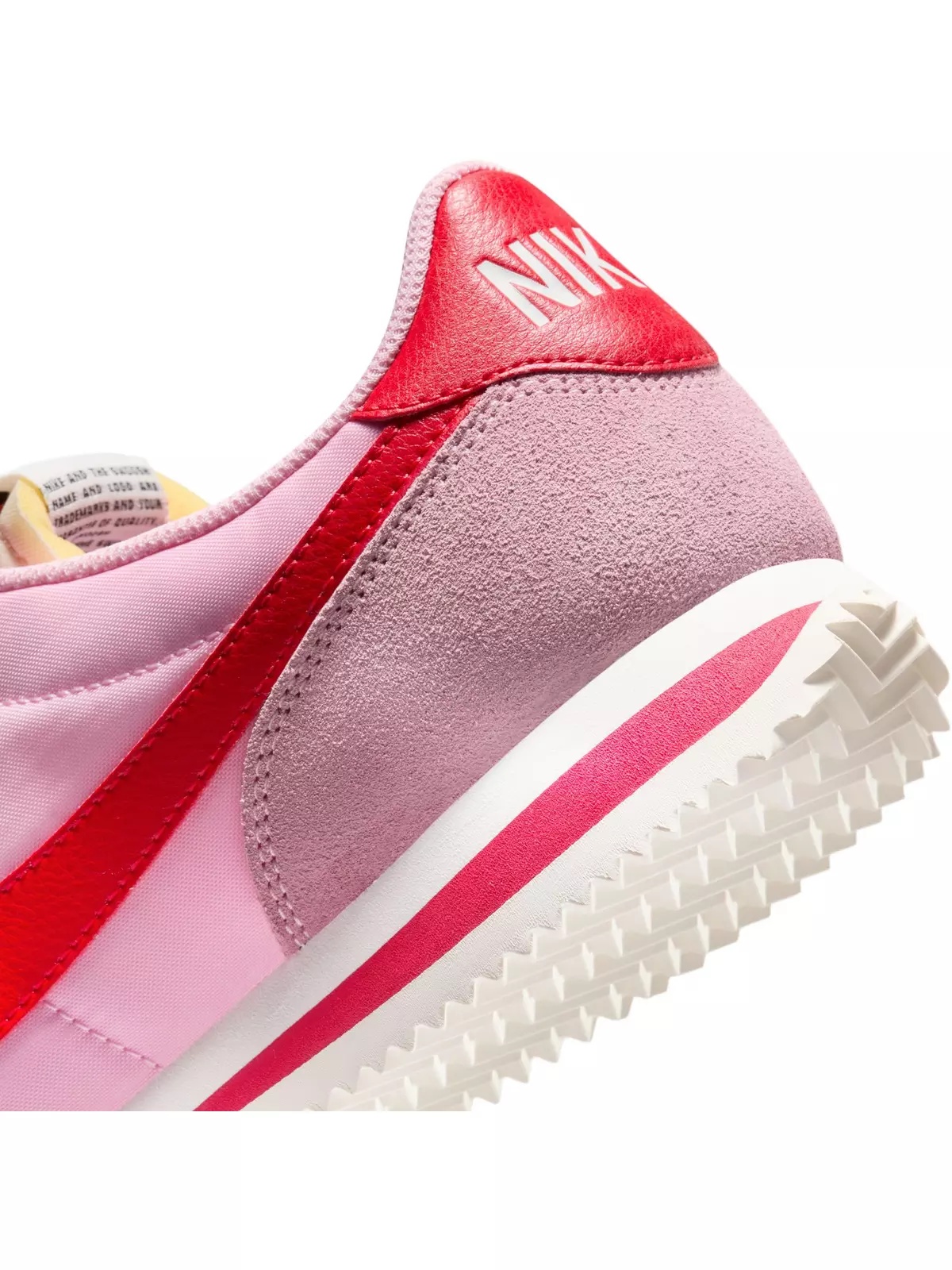 Cortez Textile "Med Soft Pink/Fire Red/Sail/Team Orange" Women's Shoe - 10