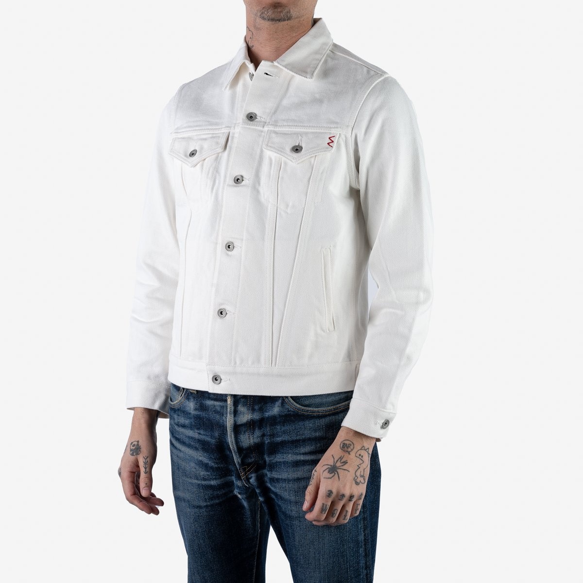 IH-526J-WH 21oz Selvedge Denim Modified Type III Jacket - White - 2