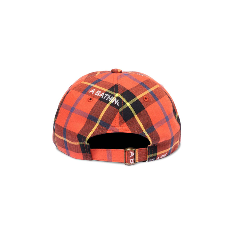 A BATHING APE® BAPE Check Panel Cap 'Red' outlook