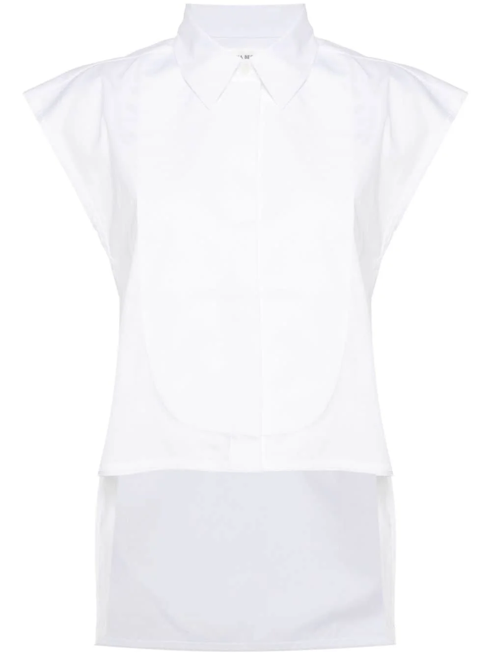 panel-detail sleeveless shirt - 1