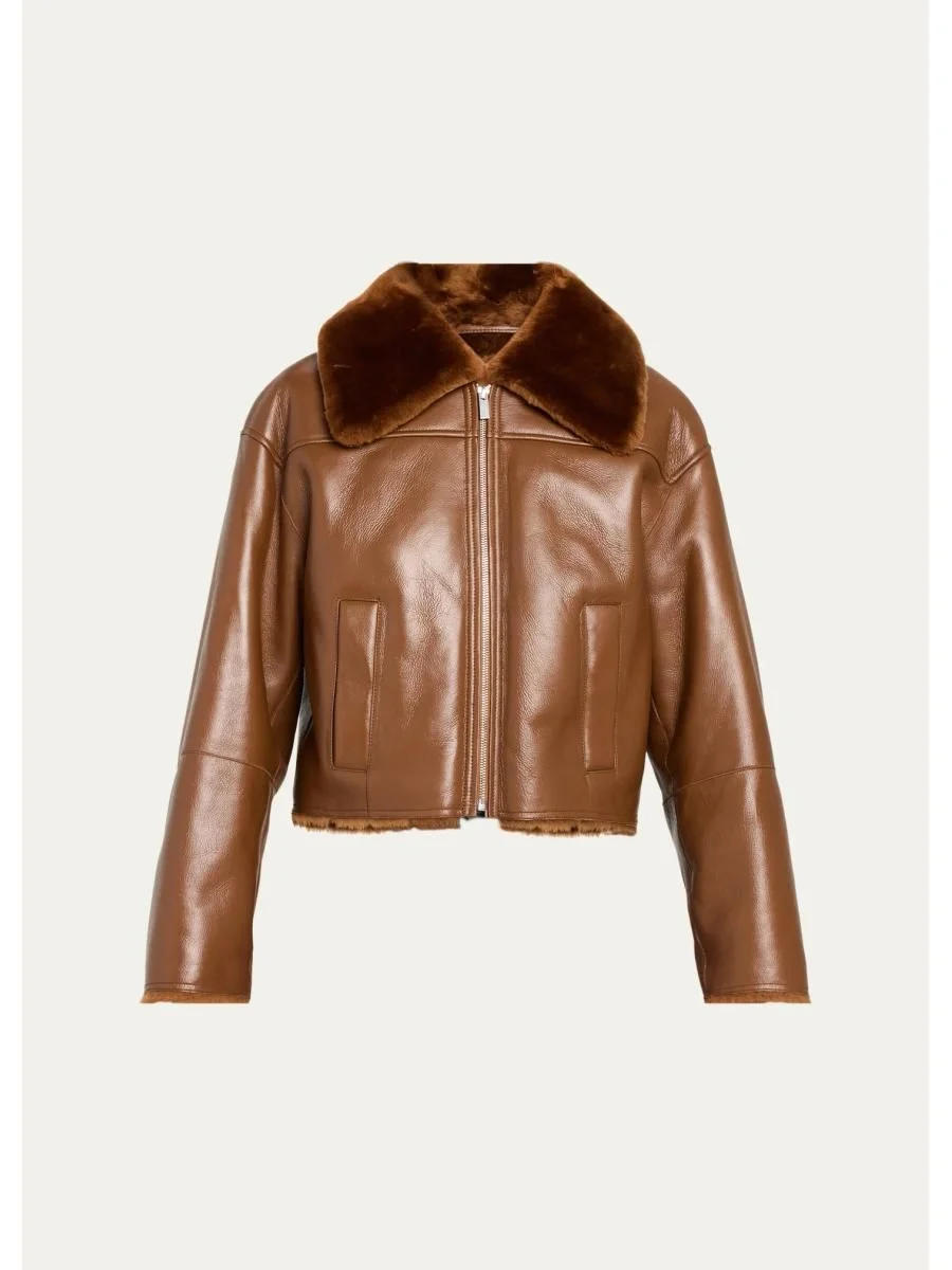 Crop Shearling Jacket - 1