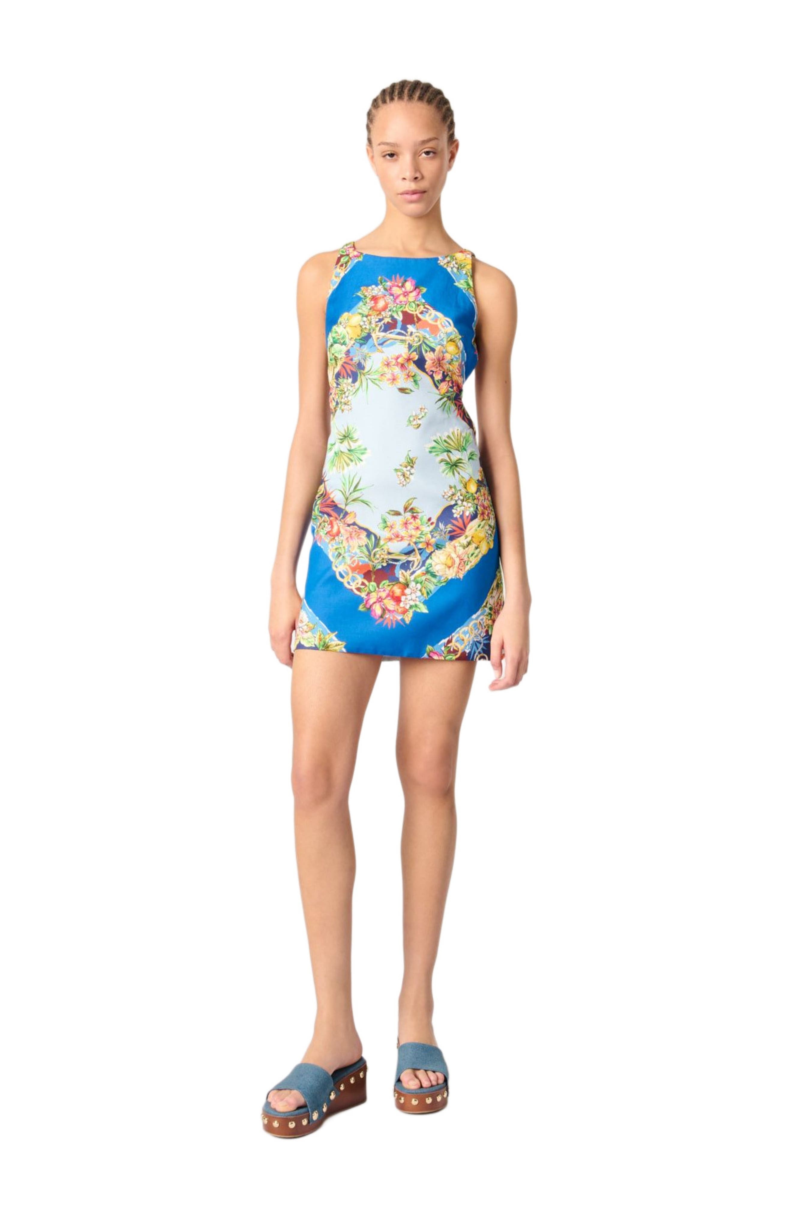 maje Patterned shift dress in Multicolor Floral Print at Nordstrom - 1