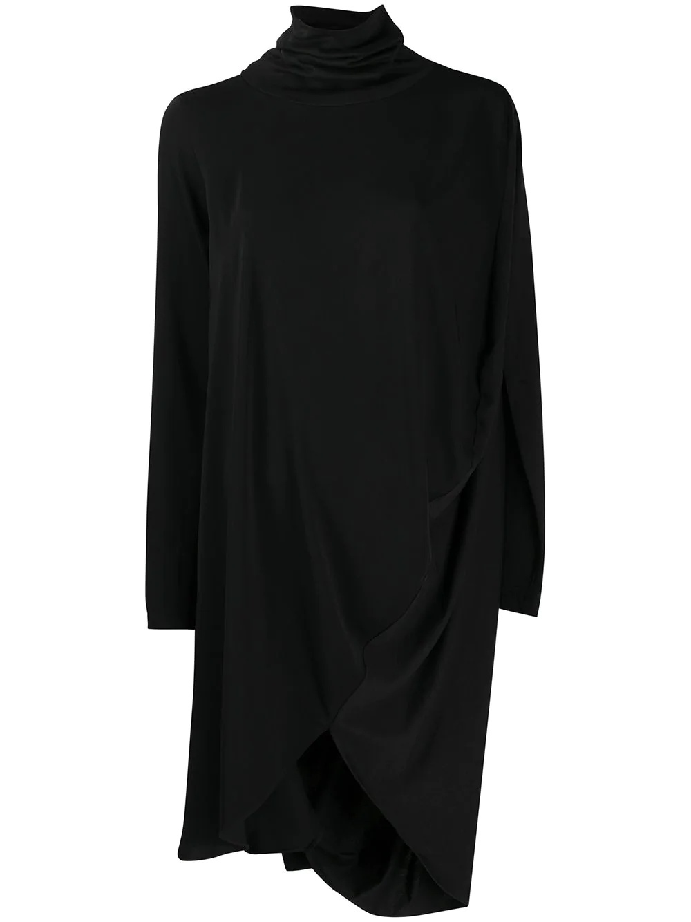 high-neck drape dress - 1