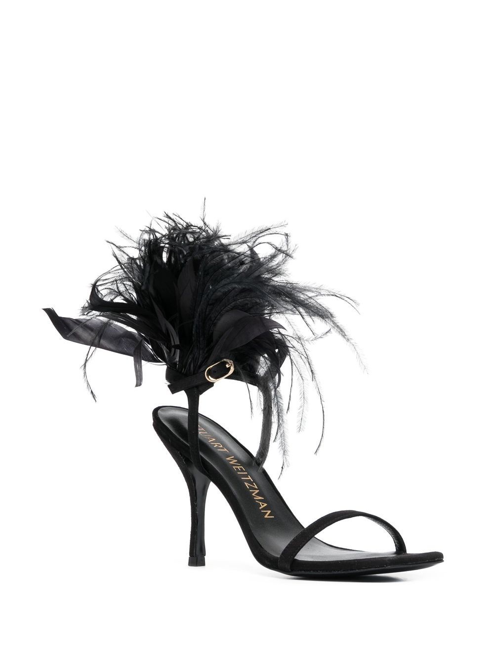 Plume 100 feather-trimmed sandals - 2
