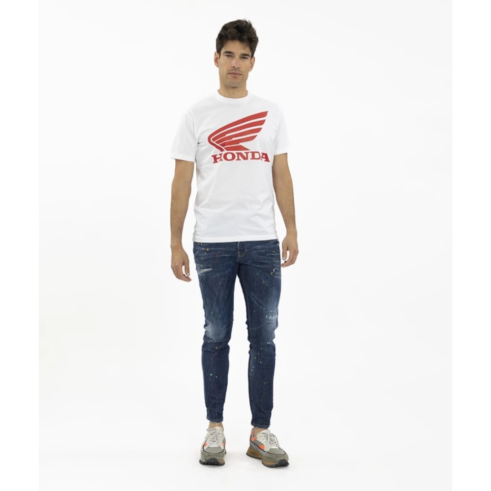 DSQUARED2｜SHORT-SLEEVED ROUND NECK T-SHIRTS (S71GD1397 Dsquared2 men's T-shirt with rhinestone logo s71gd1397s23009