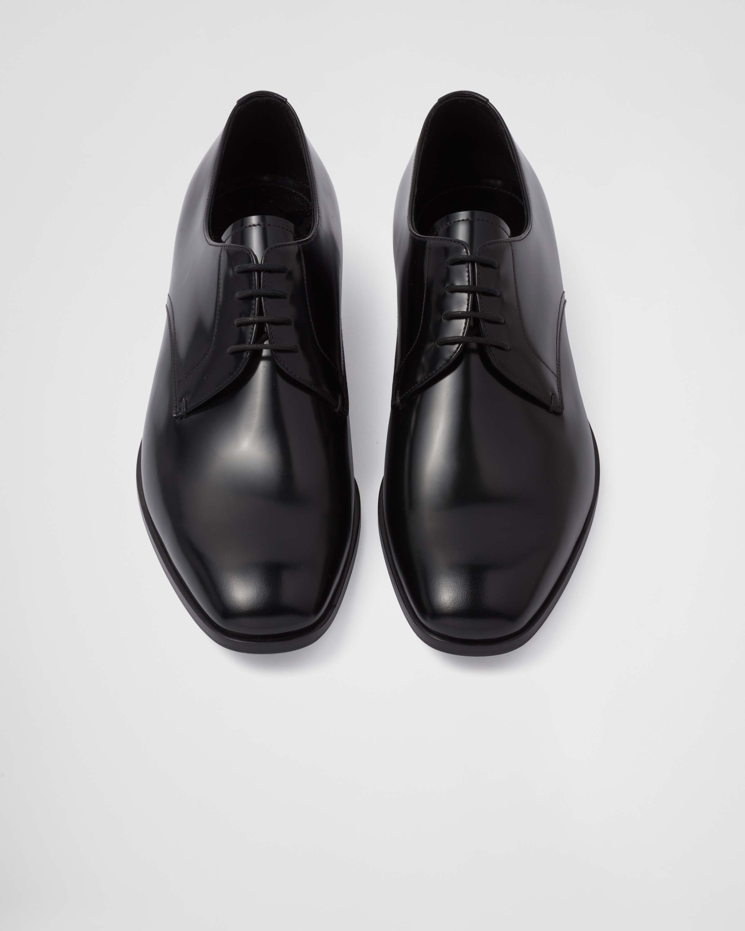 Brushed leather derby shoes - 4