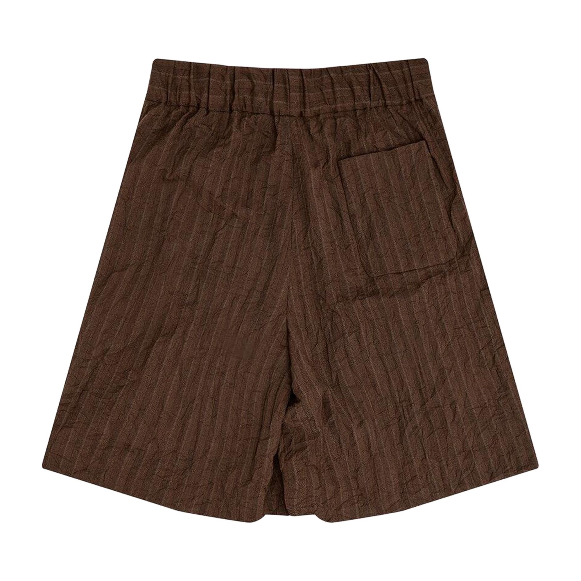Dries Van Noten Pleated Bermuda Shorts 'Brown' - 2