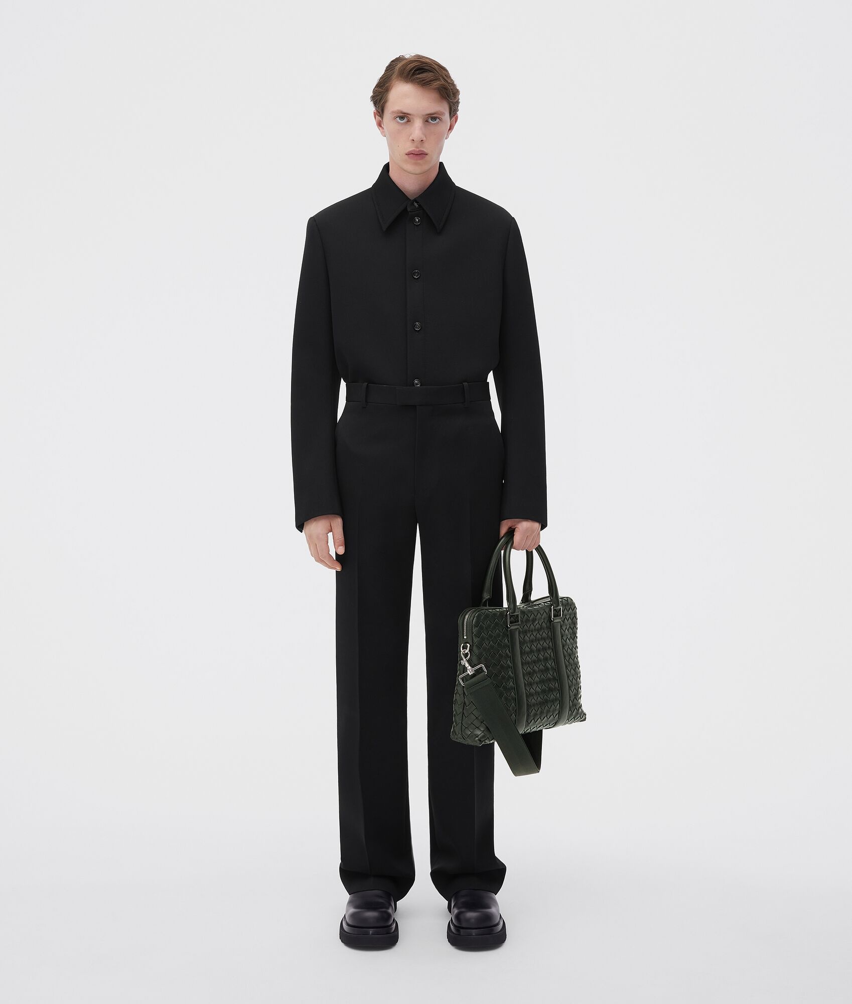 slim classic intrecciato briefcase - 4