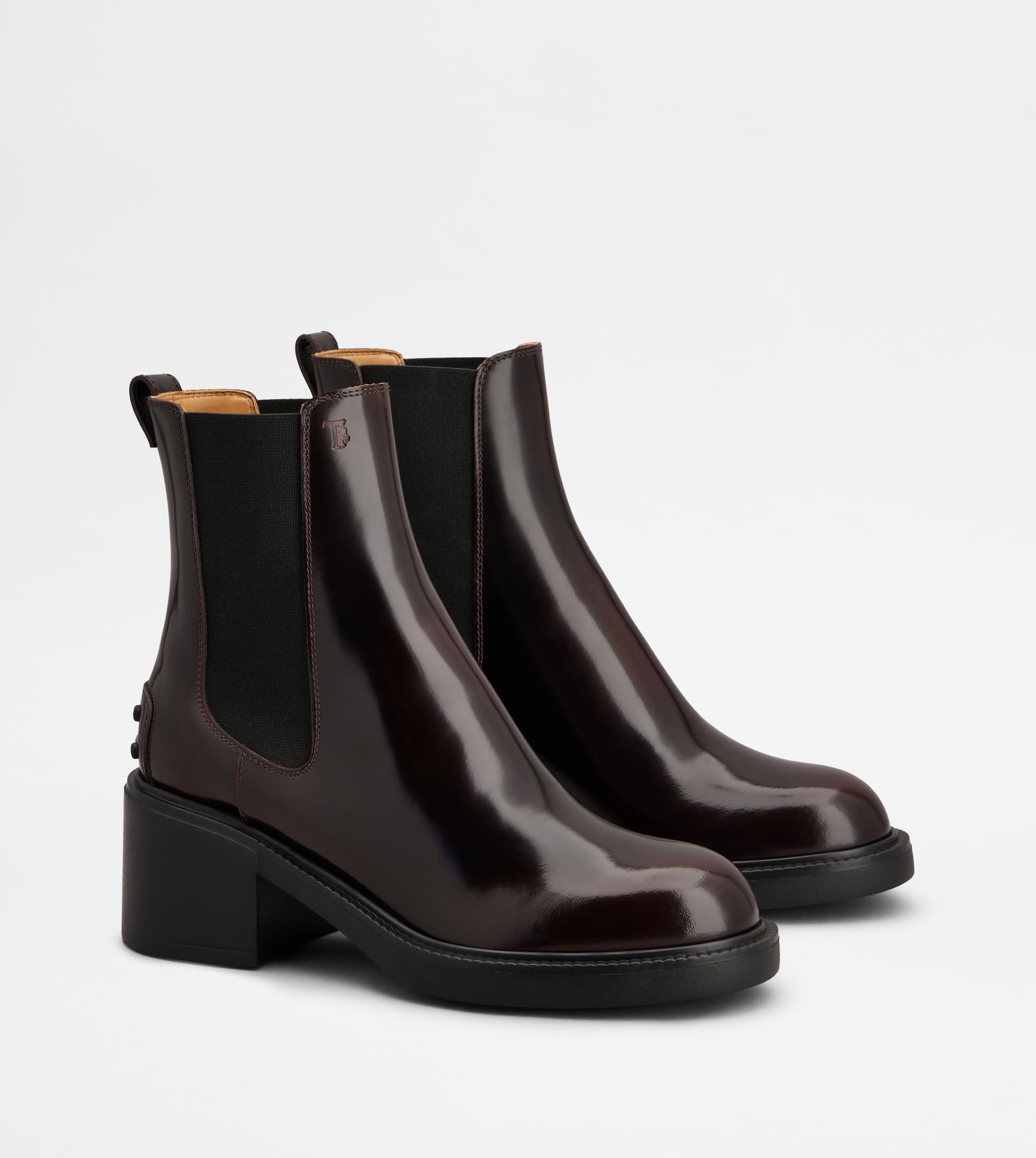 ANKLE BOOTS IN LEATHER - BURGUNDY - 2