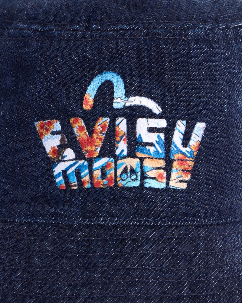 EVISU X MOOSE DENIM BUCKET HAT 3