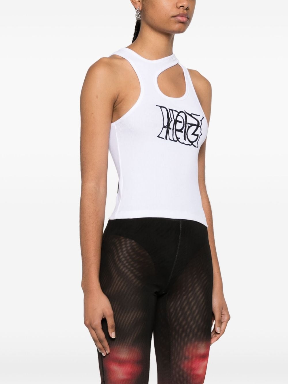 cut-out organic cotton tank top - 3