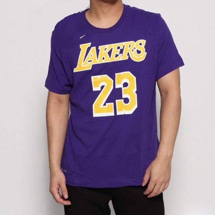 Nike Dri-FIT NBA limited Los Angeles Lakers LeBron James No. 23 Quick Dry Short Sleeve Purple BQ1541 - 3