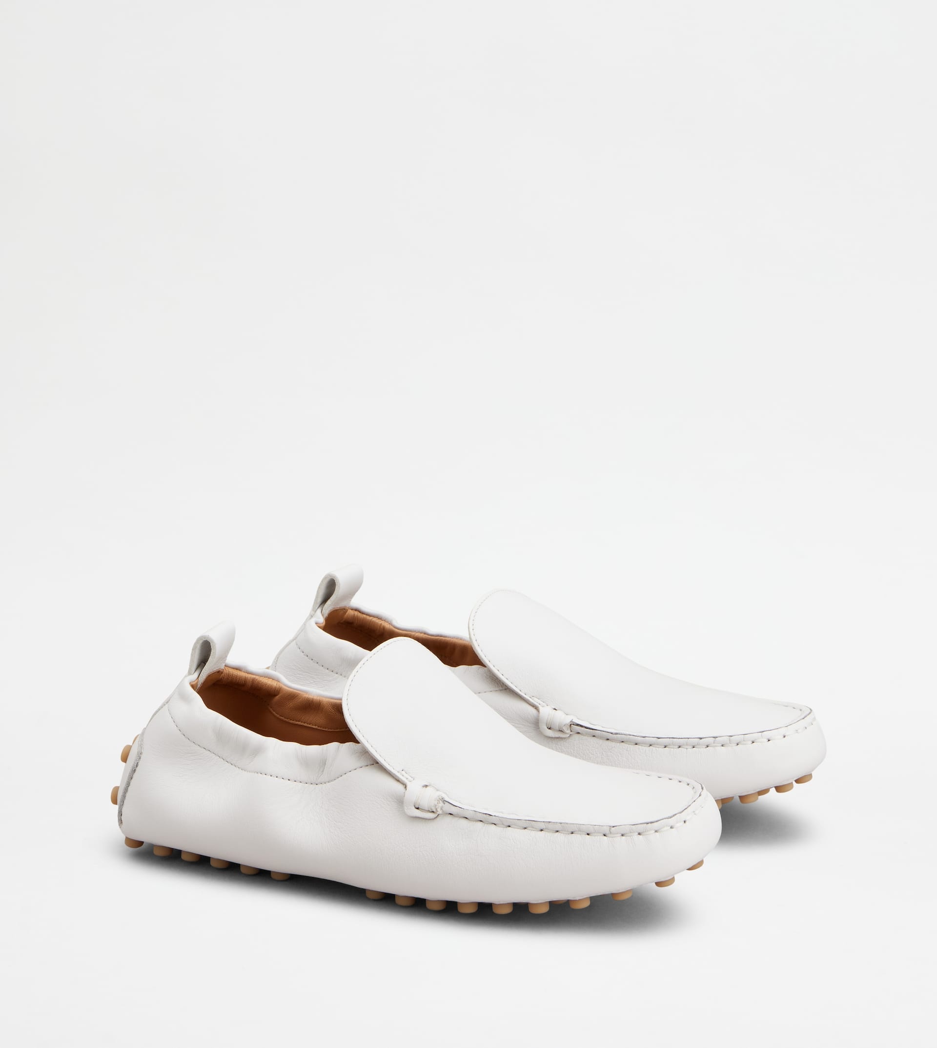 GOMMINO DRIVING SHOES IN LEATHER - WHITE - 2