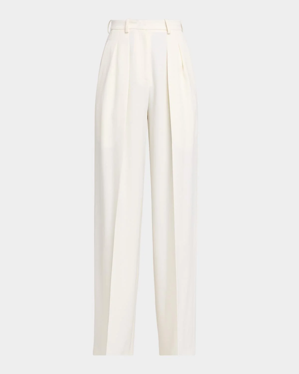 Pleated High-Rise Wool Pants - 1