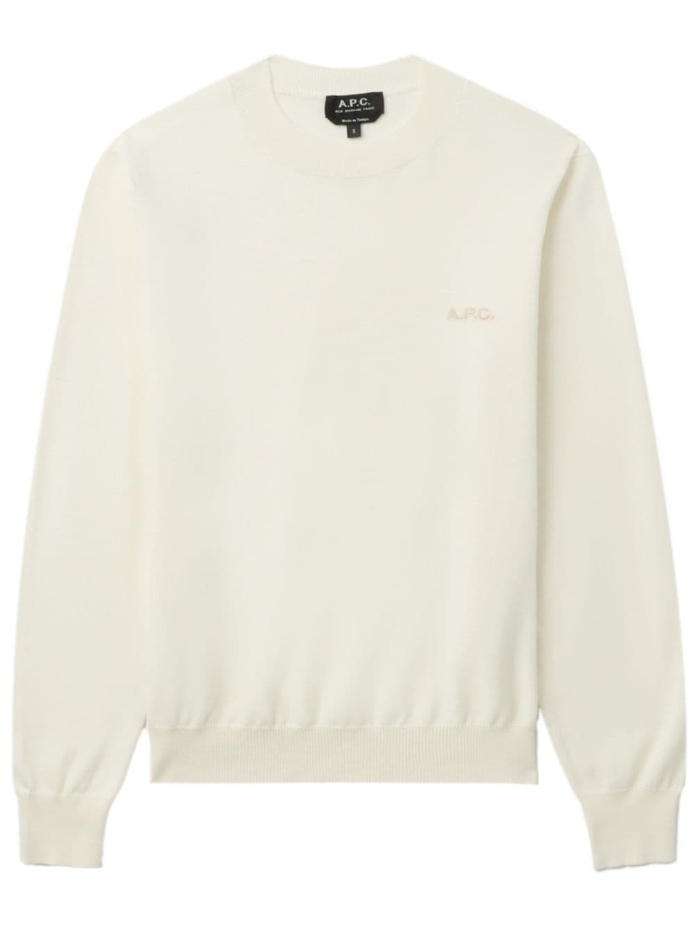 logo-embroidered cotton jumper - 1