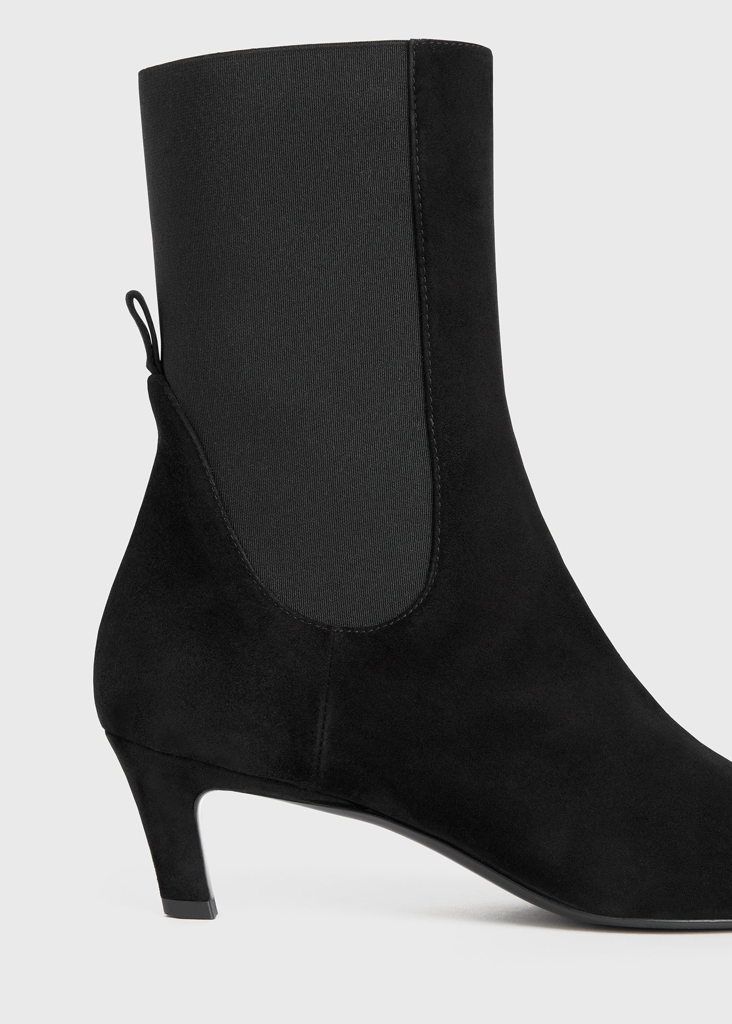 The Mid Heel Suede Boot black - 6