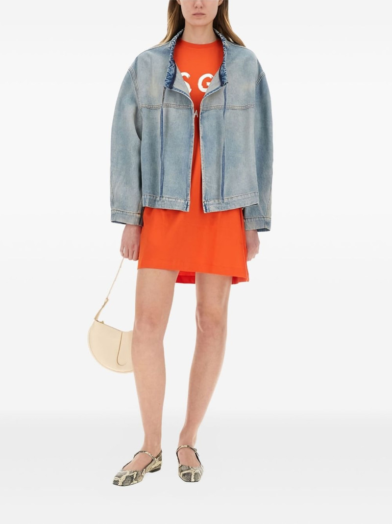 MSGM drawstring-collar denim jacket outlook