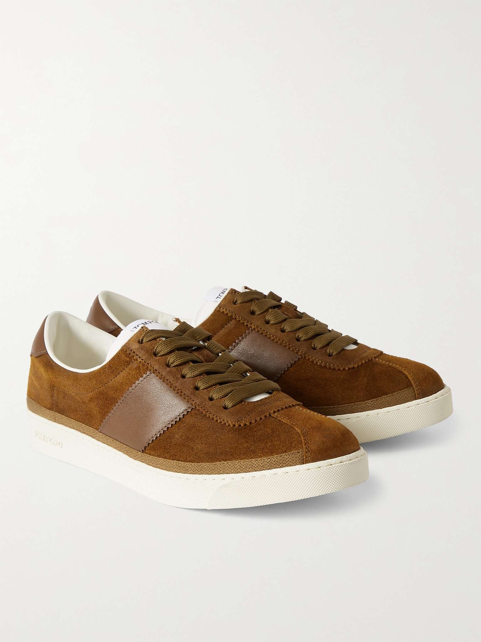 Bannister Leather-Trimmed Suede Sneakers - 4