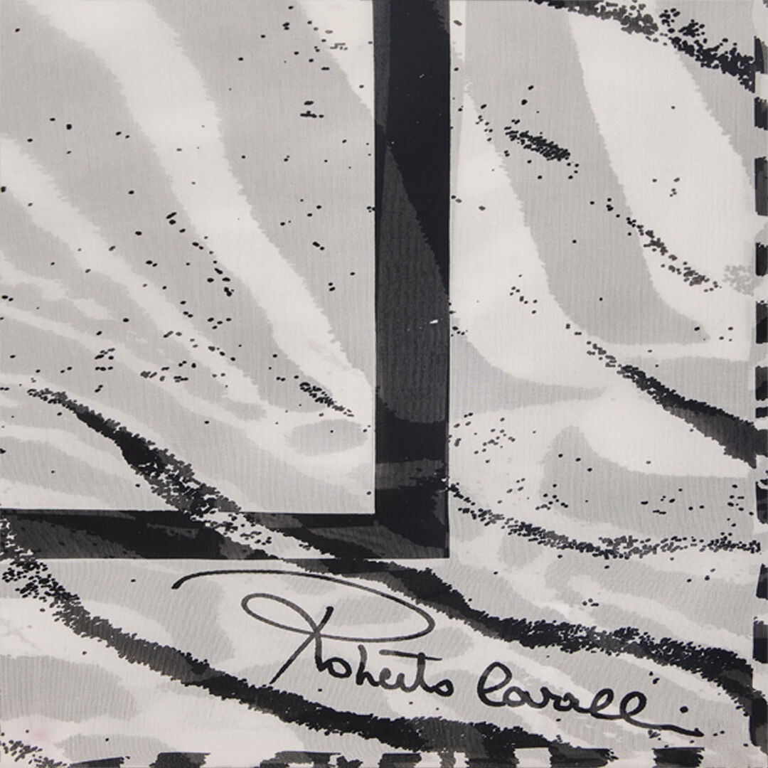 Silk Scarf With White Tigress Print - 2