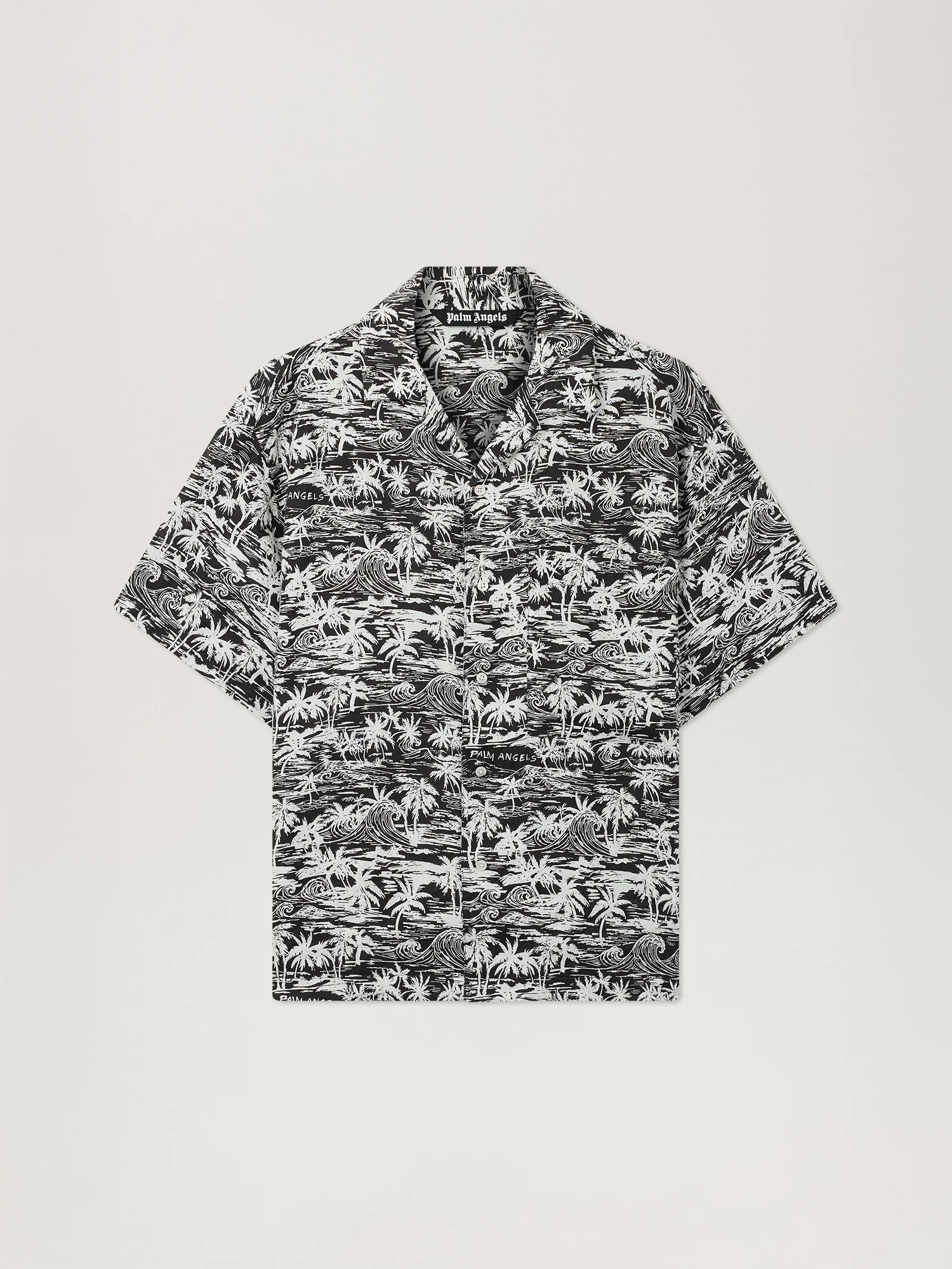 Palm Waves Linen Bowling Shirt - 1