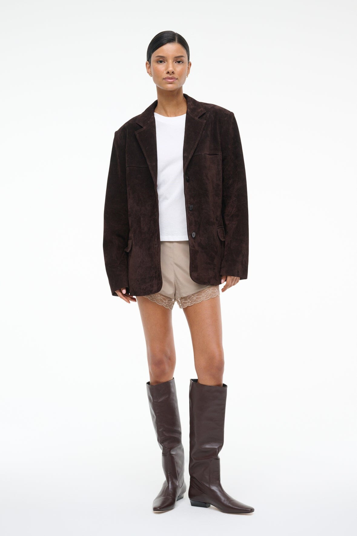 STAUD NATALIE SUEDE JACKET ESPRESSO - 6