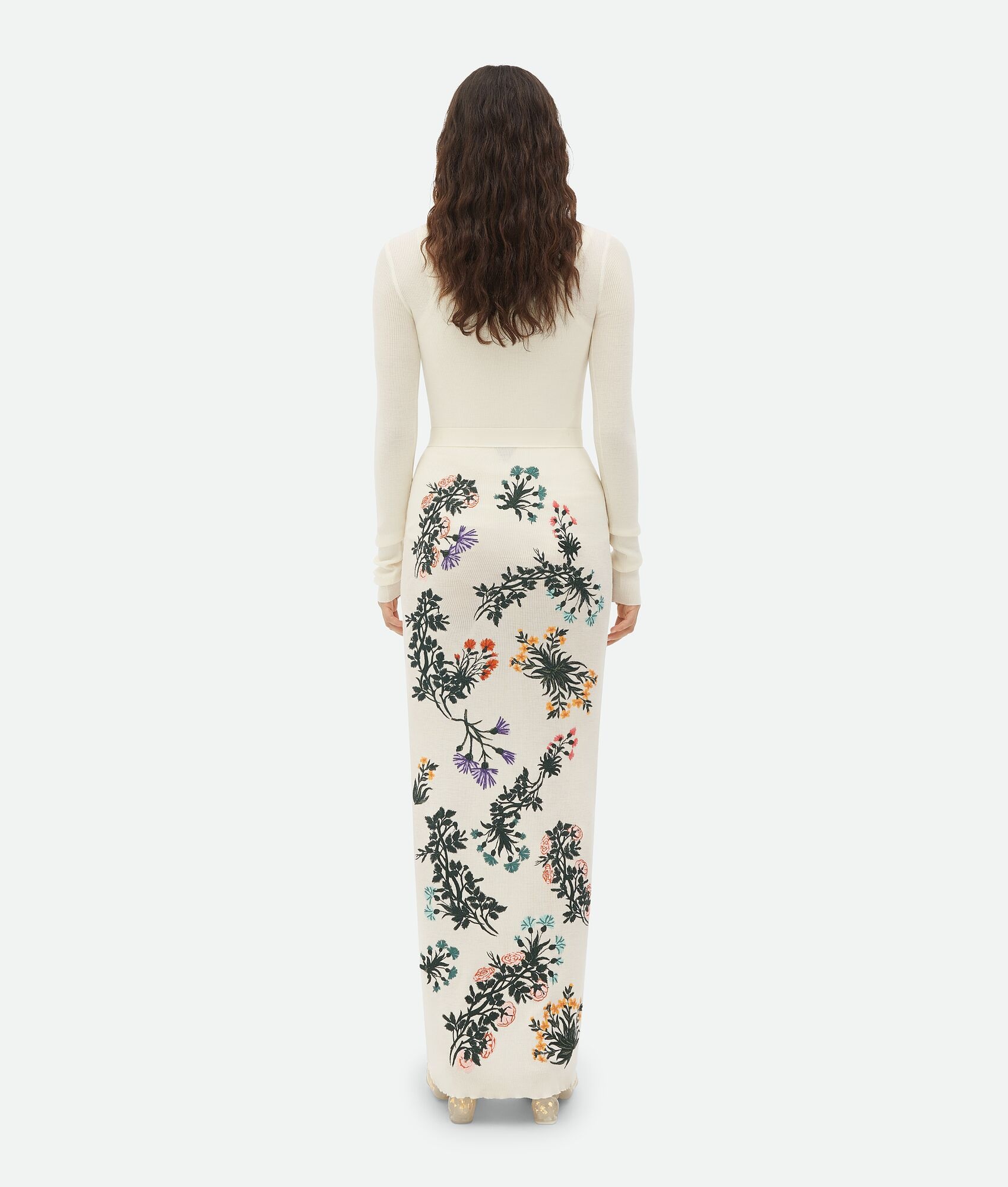 Wool Flowers Long Skirt - 3