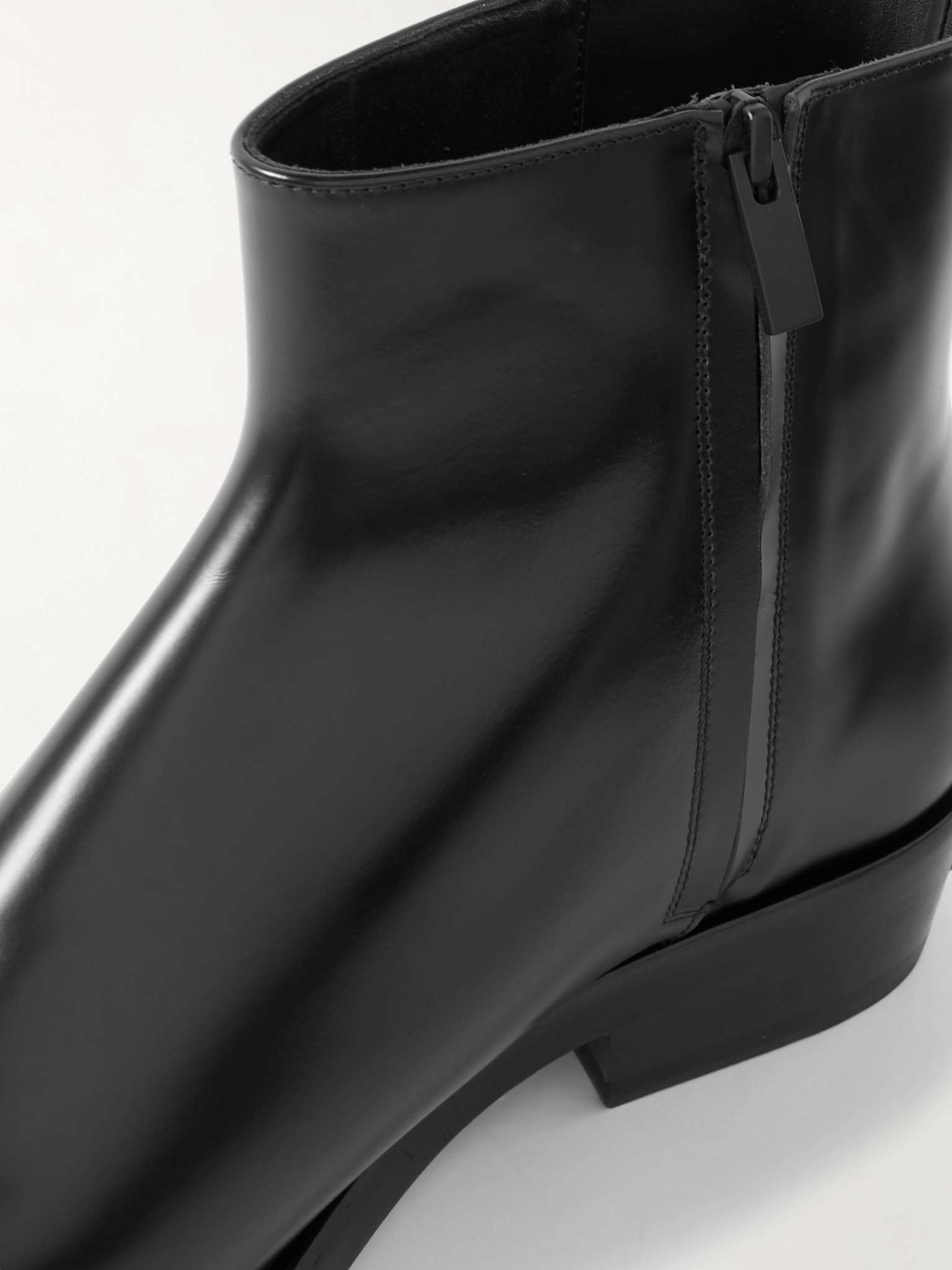 Western Low Leather Ankle Boots - 6