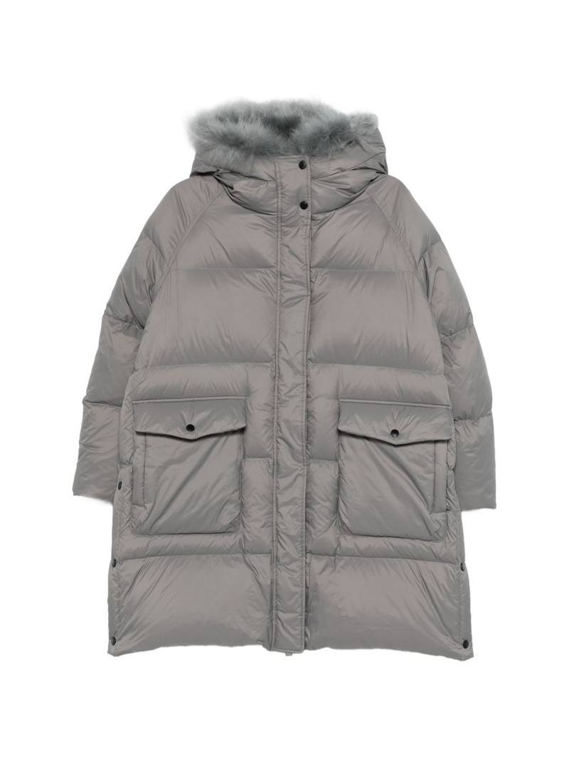 shearling trimmed down coat 1