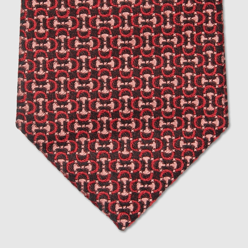 Horsebit silk jacquard tie 4