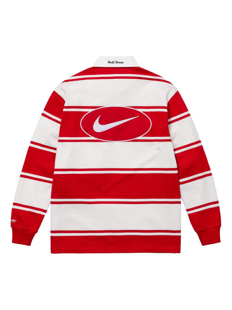 Supreme x Nike "SS25 - Red" striped rugby shirt outlook